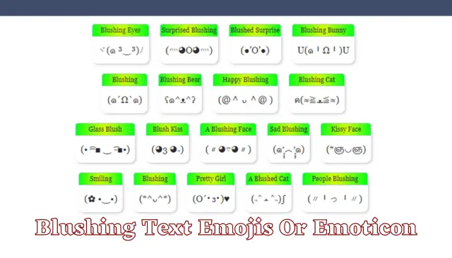 Blushing Text Emojis Or Emoticon