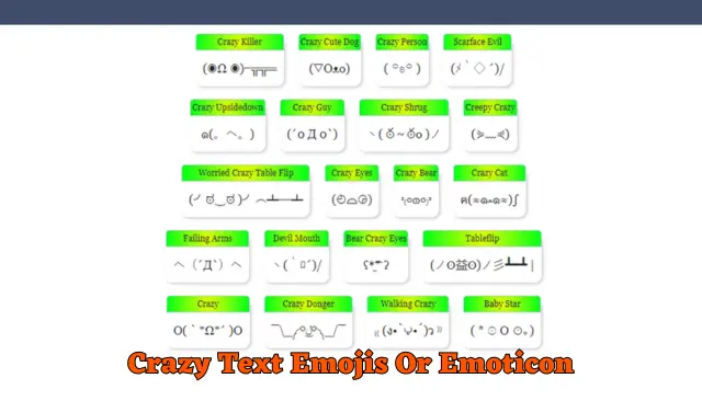 Crazy Text Emojis Or Emoticon