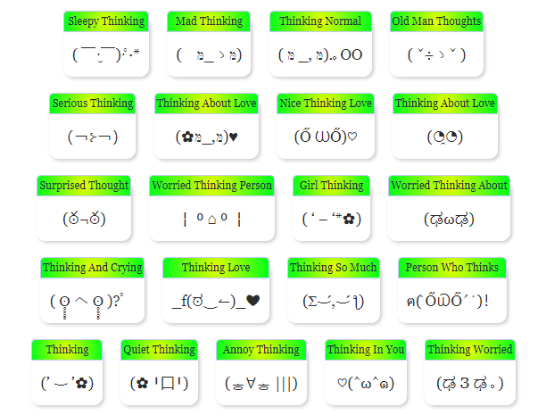 Thinking Text Emojis & Emoticon